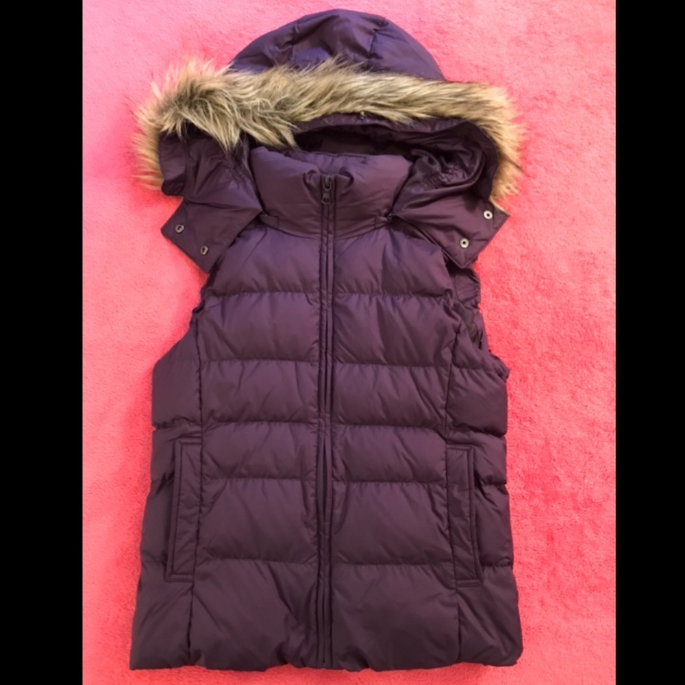 Uniqlo Medium Purple Down Vest with Removable Hood
